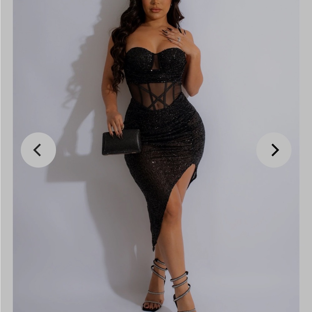 Black sequin dress